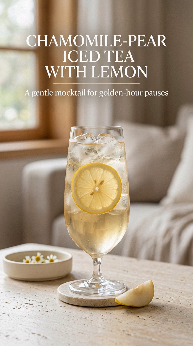 Chamomile-Pear Iced Tea With Lemon