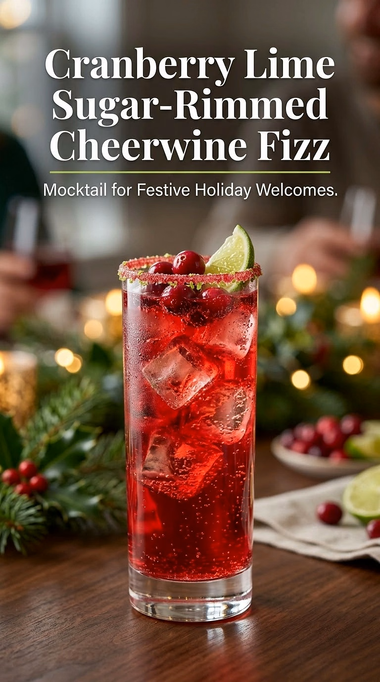 Cranberry Lime Sugar-Rimmed Cheerwine Fizz