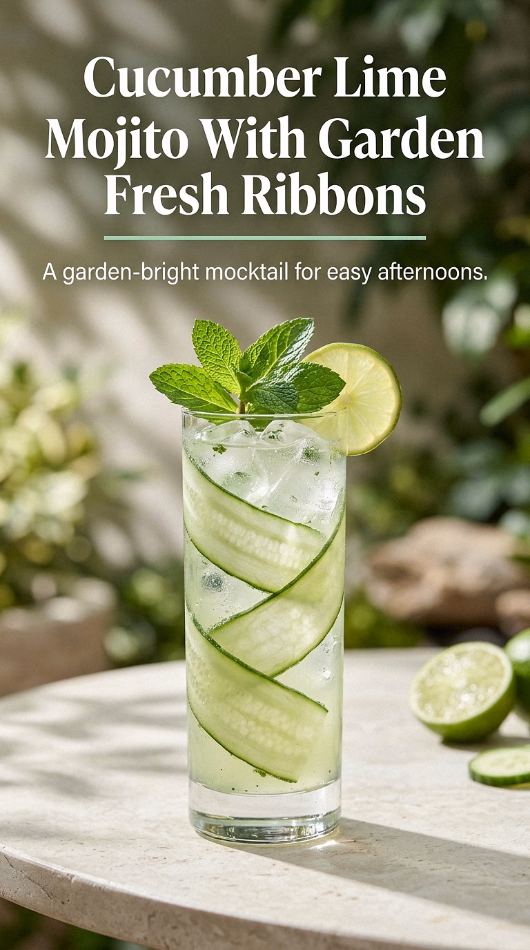 Cucumber Lime Mojito With Garden Fresh Ribbons