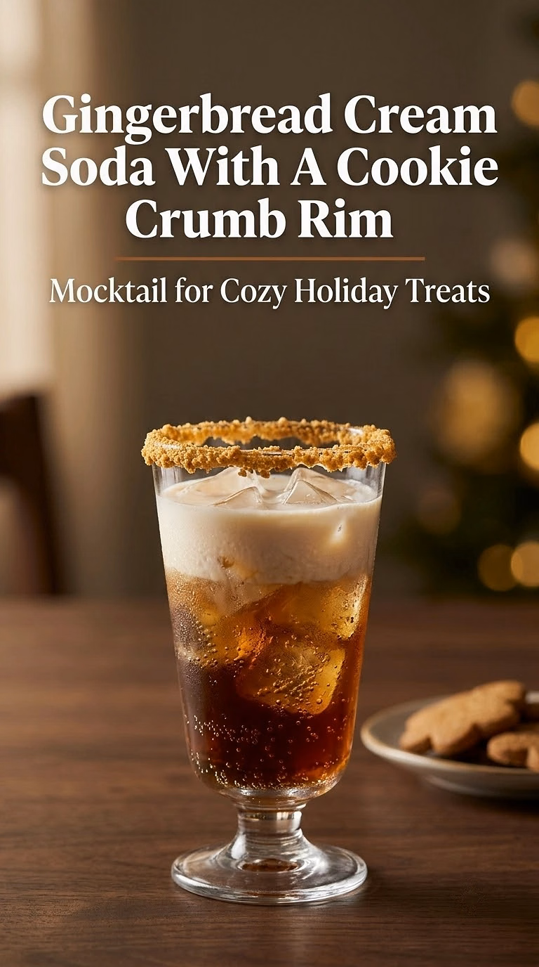 Gingerbread Cream Soda With A Cookie Crumb Rim