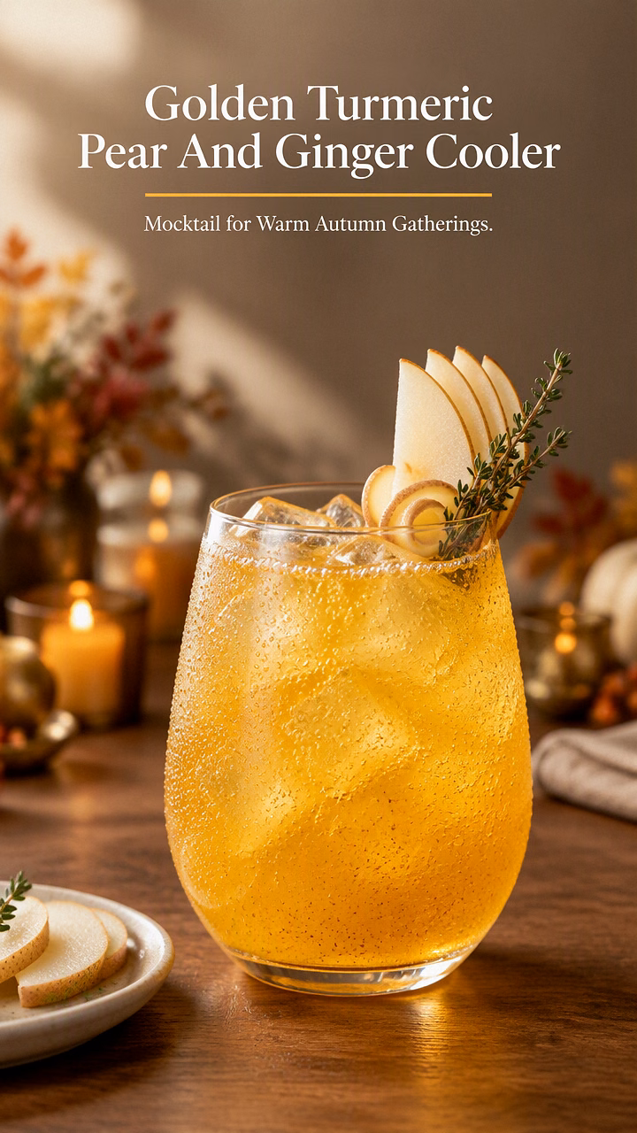 Golden Turmeric Pear And Ginger Cooler