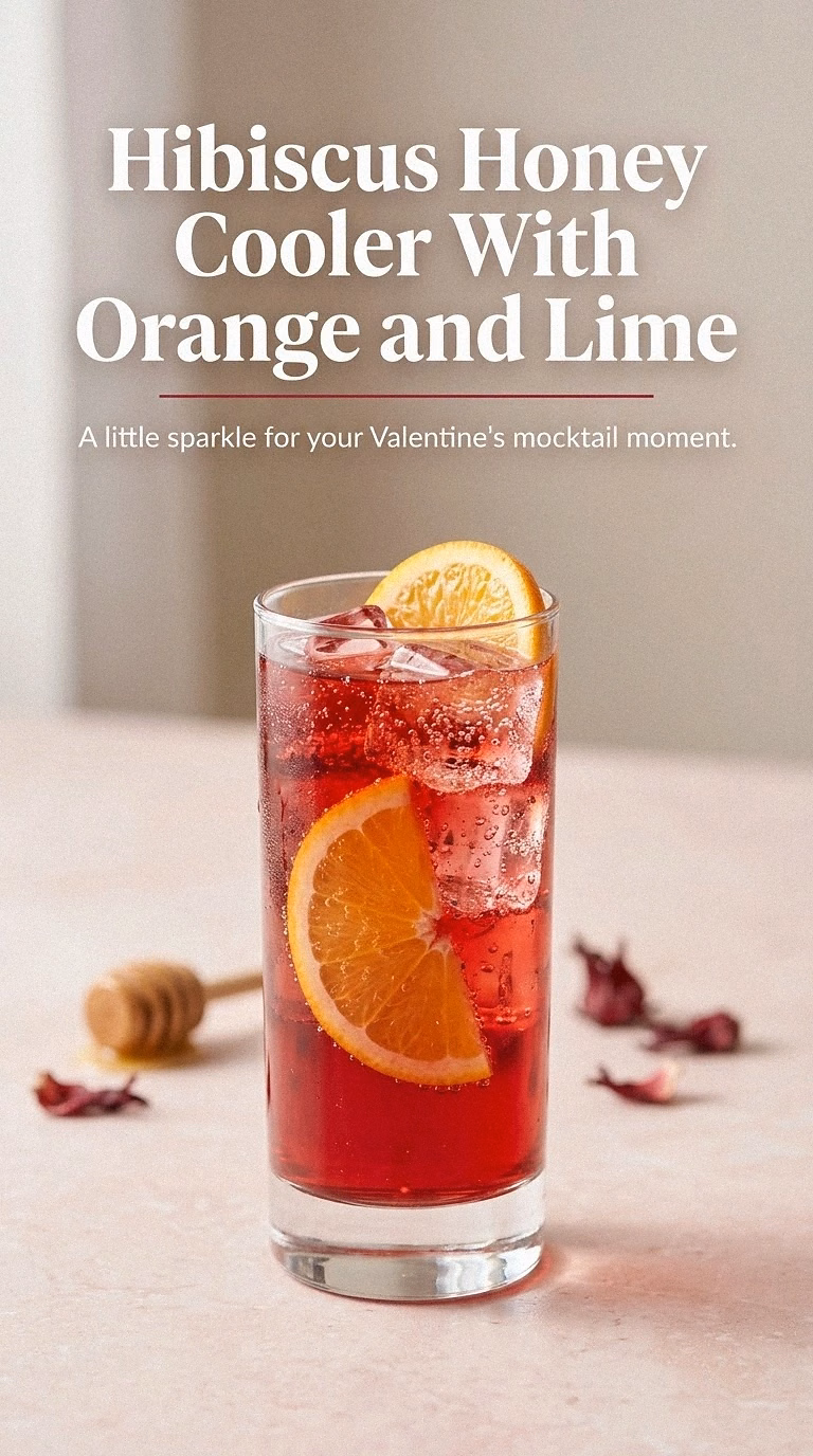 Hibiscus Honey Cooler With Orange and Lime