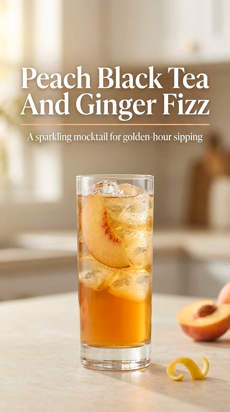 Peach Black Tea And Ginger Fizz