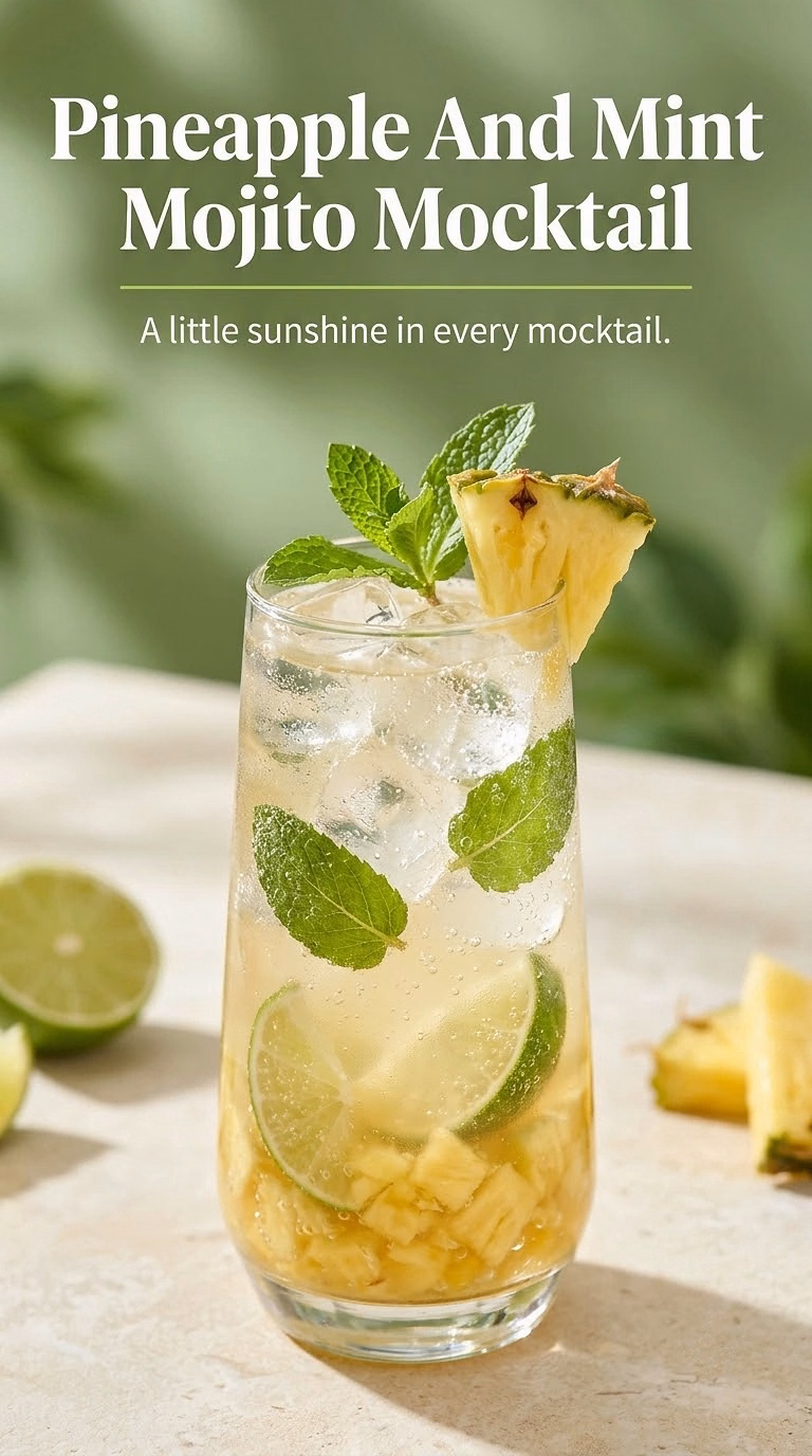 Pineapple And Mint Mojito Mocktail