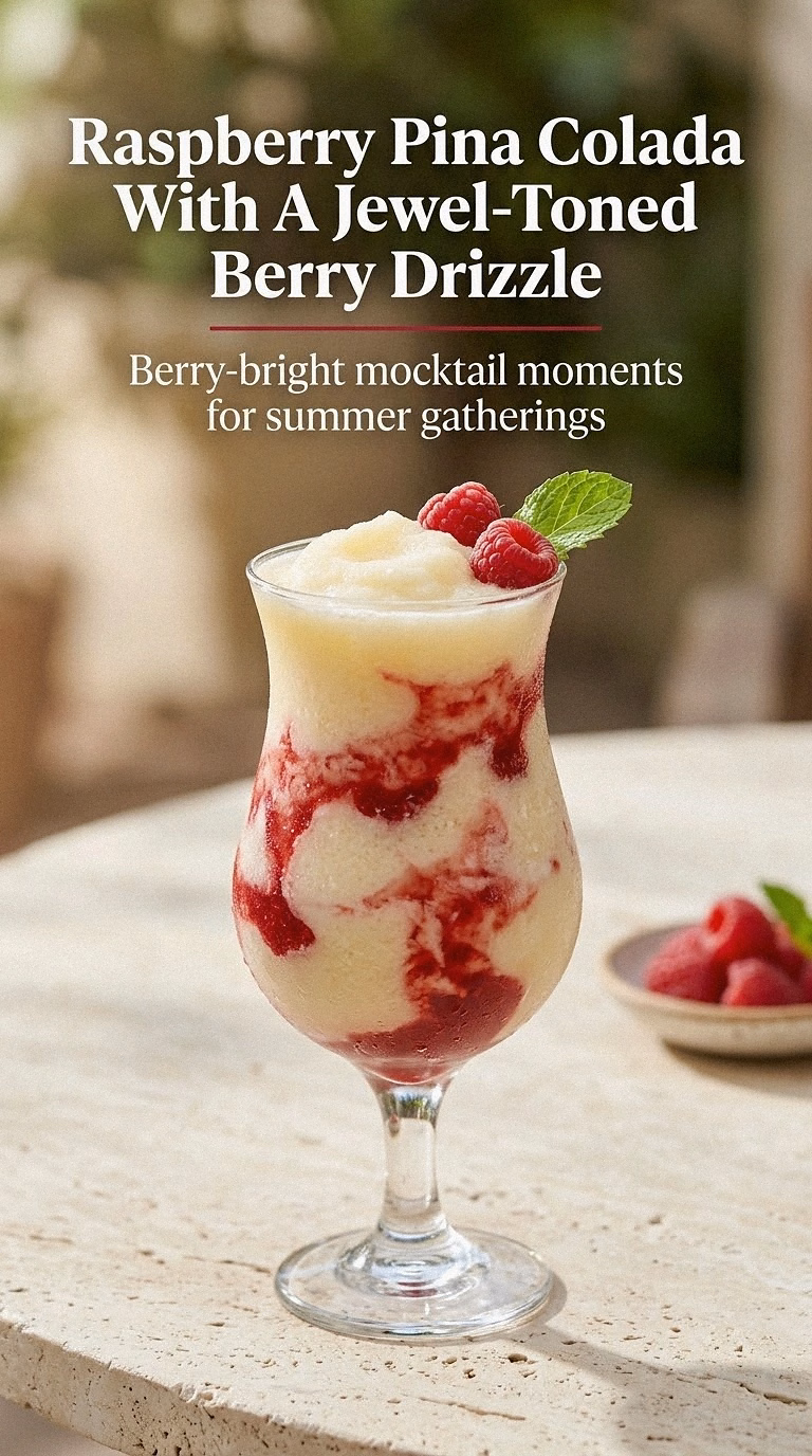 Raspberry Pina Colada With A Jewel-Toned Berry Drizzle