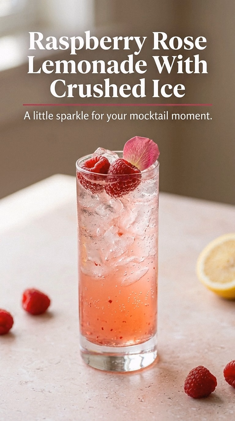 Raspberry Rose Lemonade With Crushed Ice