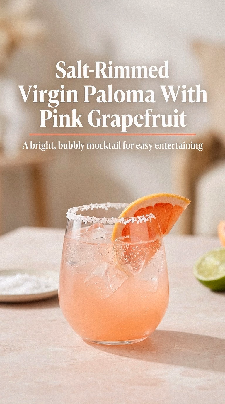 Salt-Rimmed Virgin Paloma With Pink Grapefruit