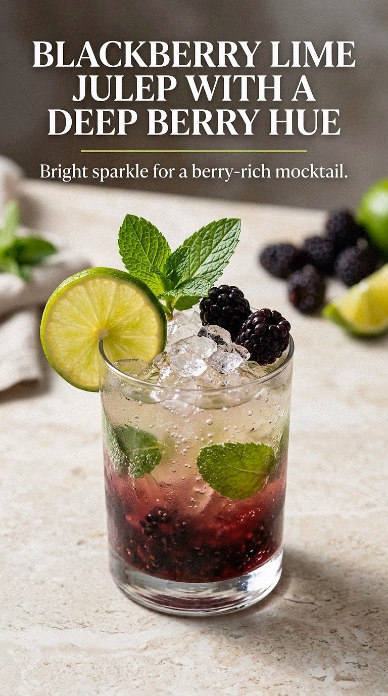 Blackberry Lime Julep With A Deep Berry Hue