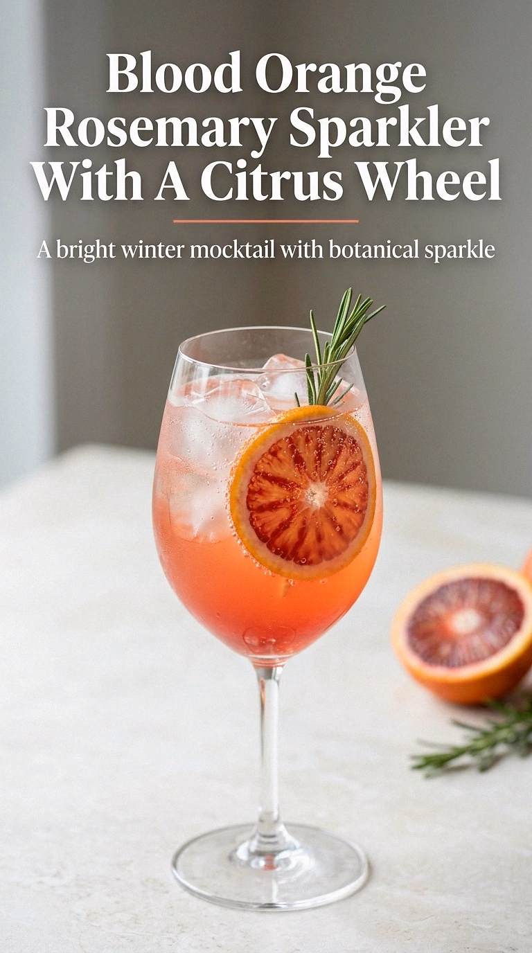 Blood Orange Rosemary Sparkler With A Citrus Wheel