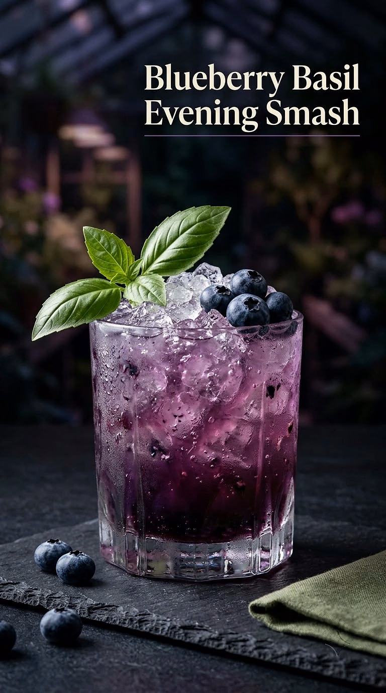 Blueberry Basil Evening Smash