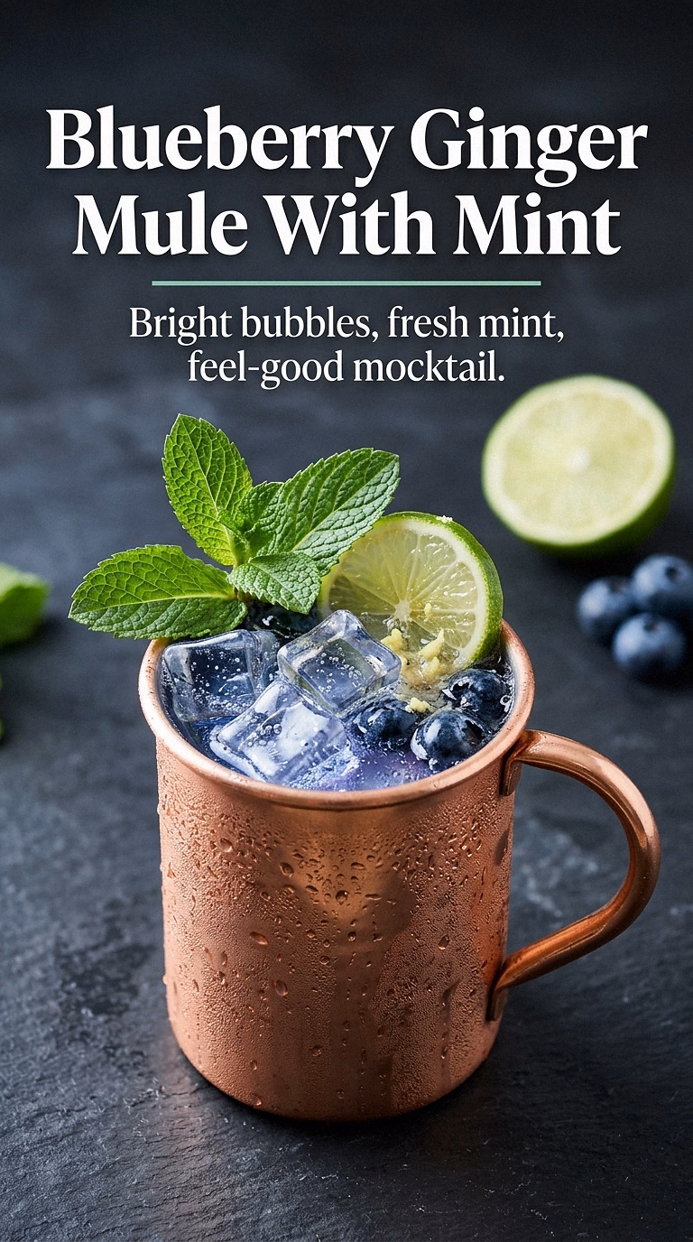 Blueberry Ginger Mule With Mint