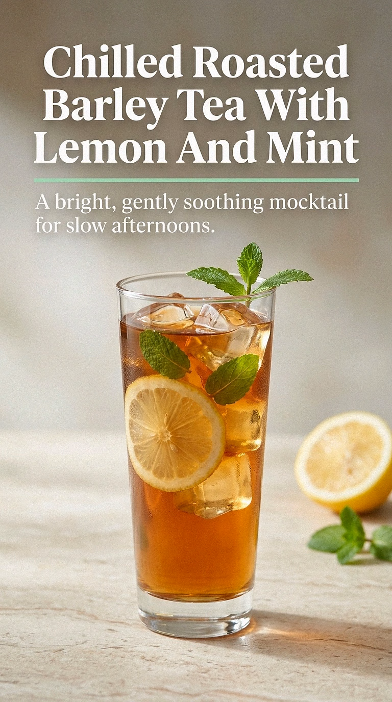 Chilled Roasted Barley Tea With Lemon And Mint