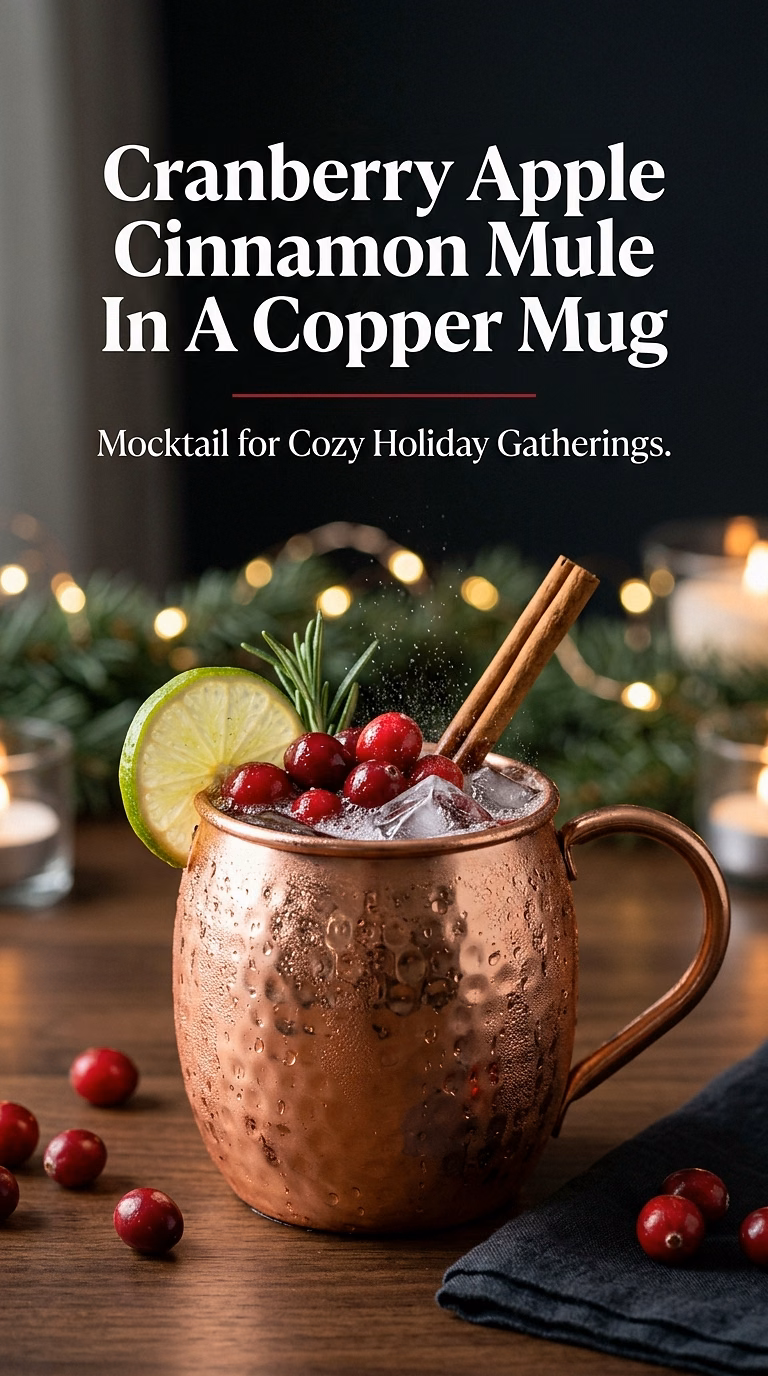 Cranberry Apple Cinnamon Mule In A Copper Mug