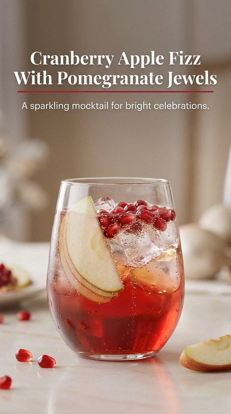 Cranberry Apple Fizz With Pomegranate Jewels