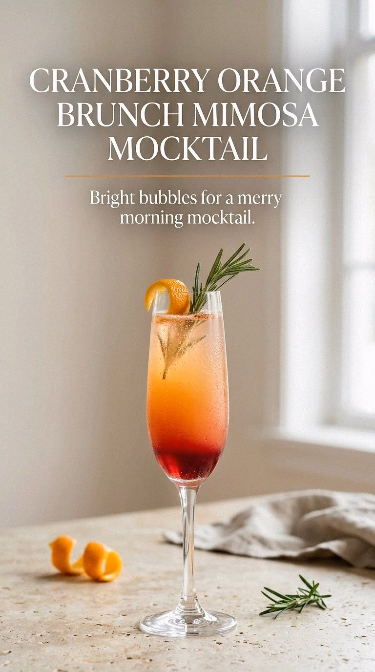 Cranberry Orange Brunch Mimosa Mocktail