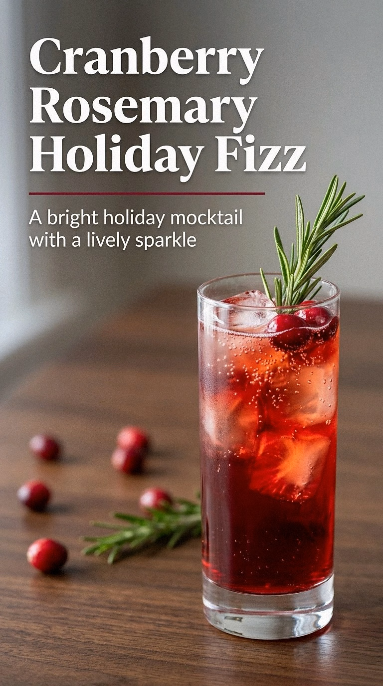 Cranberry Rosemary Holiday Fizz