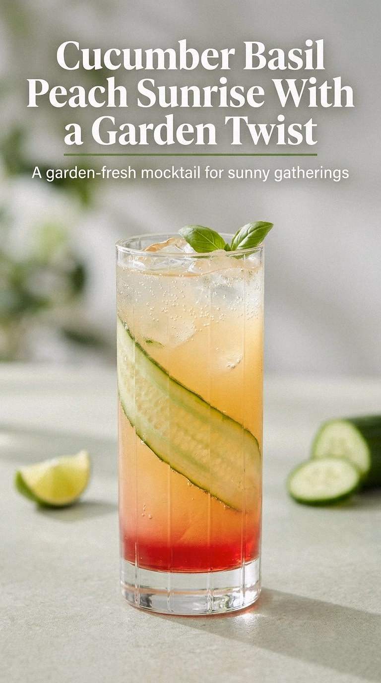 Cucumber Basil Peach Sunrise With a Garden Twist