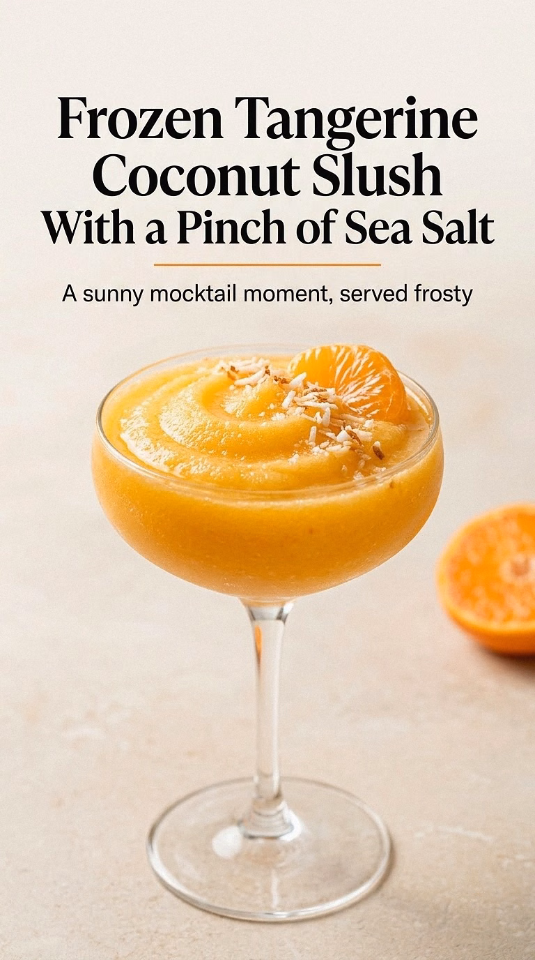 Frozen Tangerine Coconut Slush With a Pinch of Sea Salt