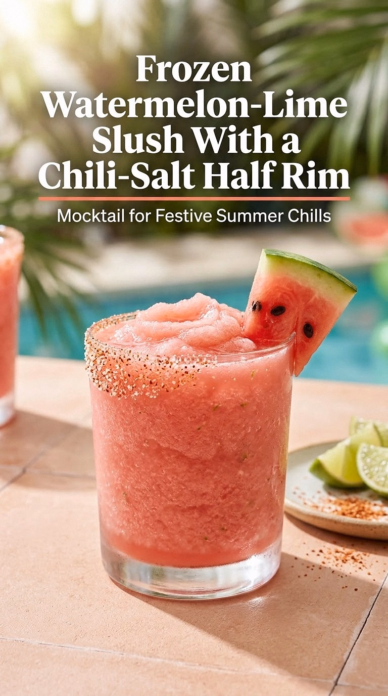 Frozen Watermelon-Lime Slush With a Chili-Salt Half Rim