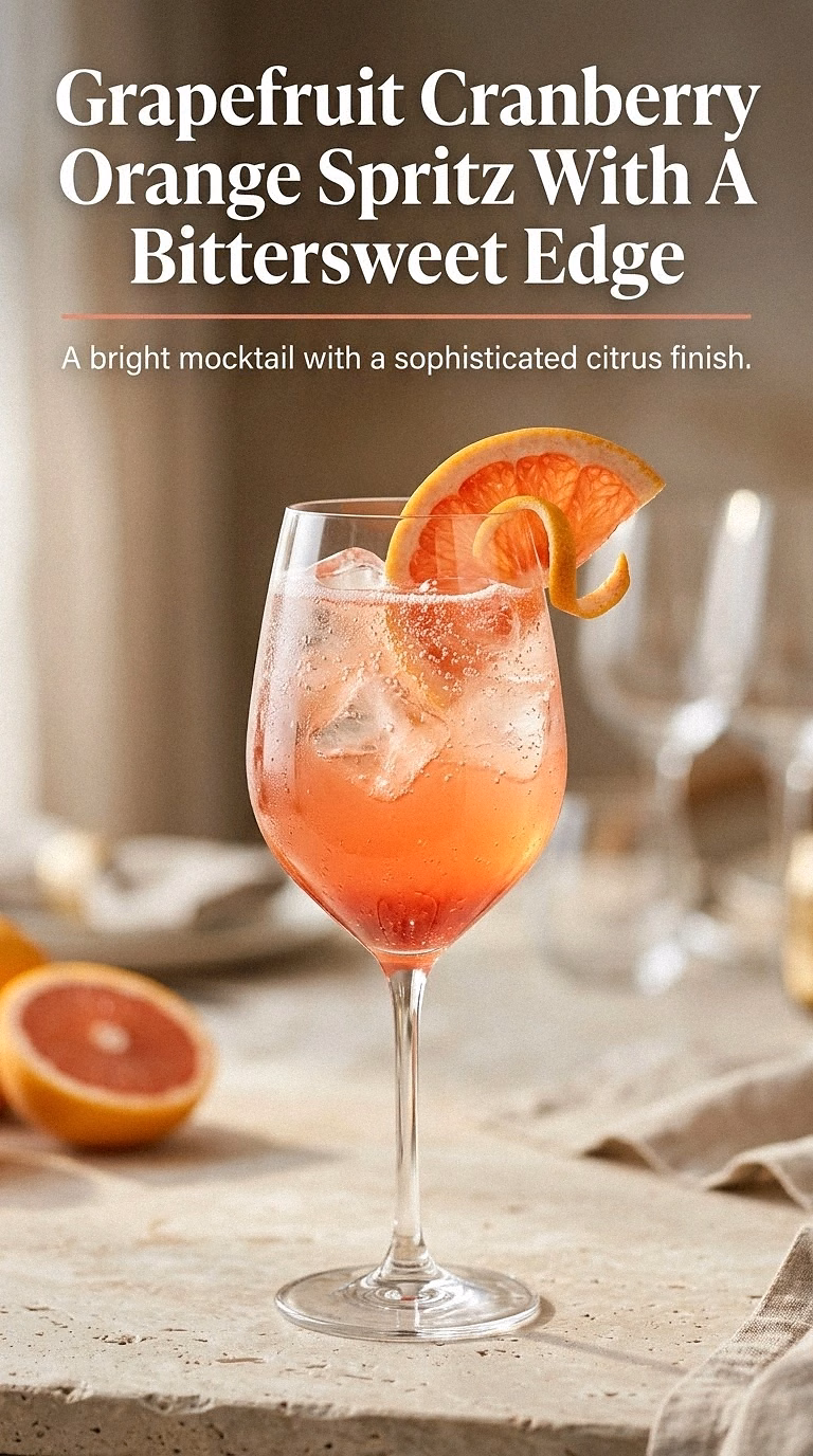 Grapefruit Cranberry Orange Spritz With A Bittersweet Edge