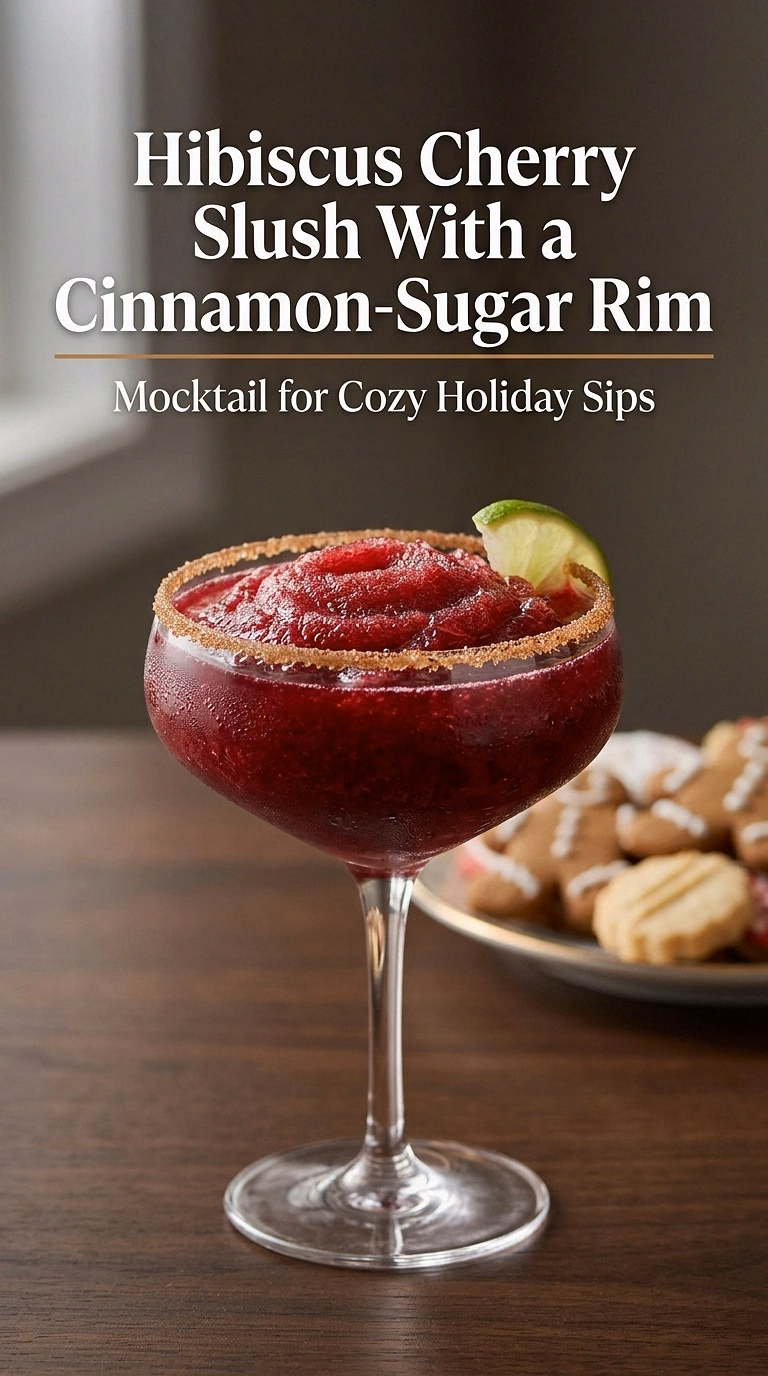Hibiscus Cherry Slush With a Cinnamon-Sugar Rim