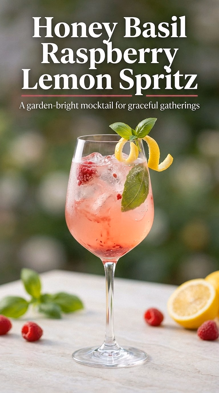 Honey Basil Raspberry Lemon Spritz