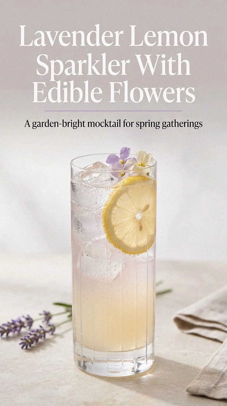 Lavender Lemon Sparkler With Edible Flowers