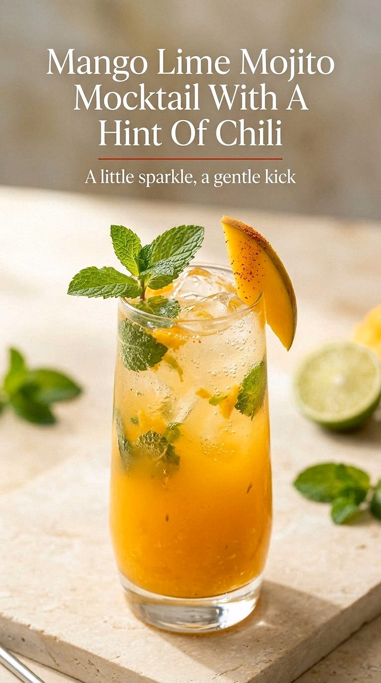 Mango Lime Mojito Mocktail With A Hint Of Chili