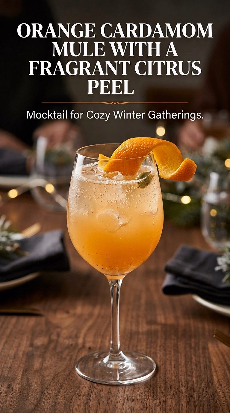 Orange Cardamom Mule With a Fragrant Citrus Peel