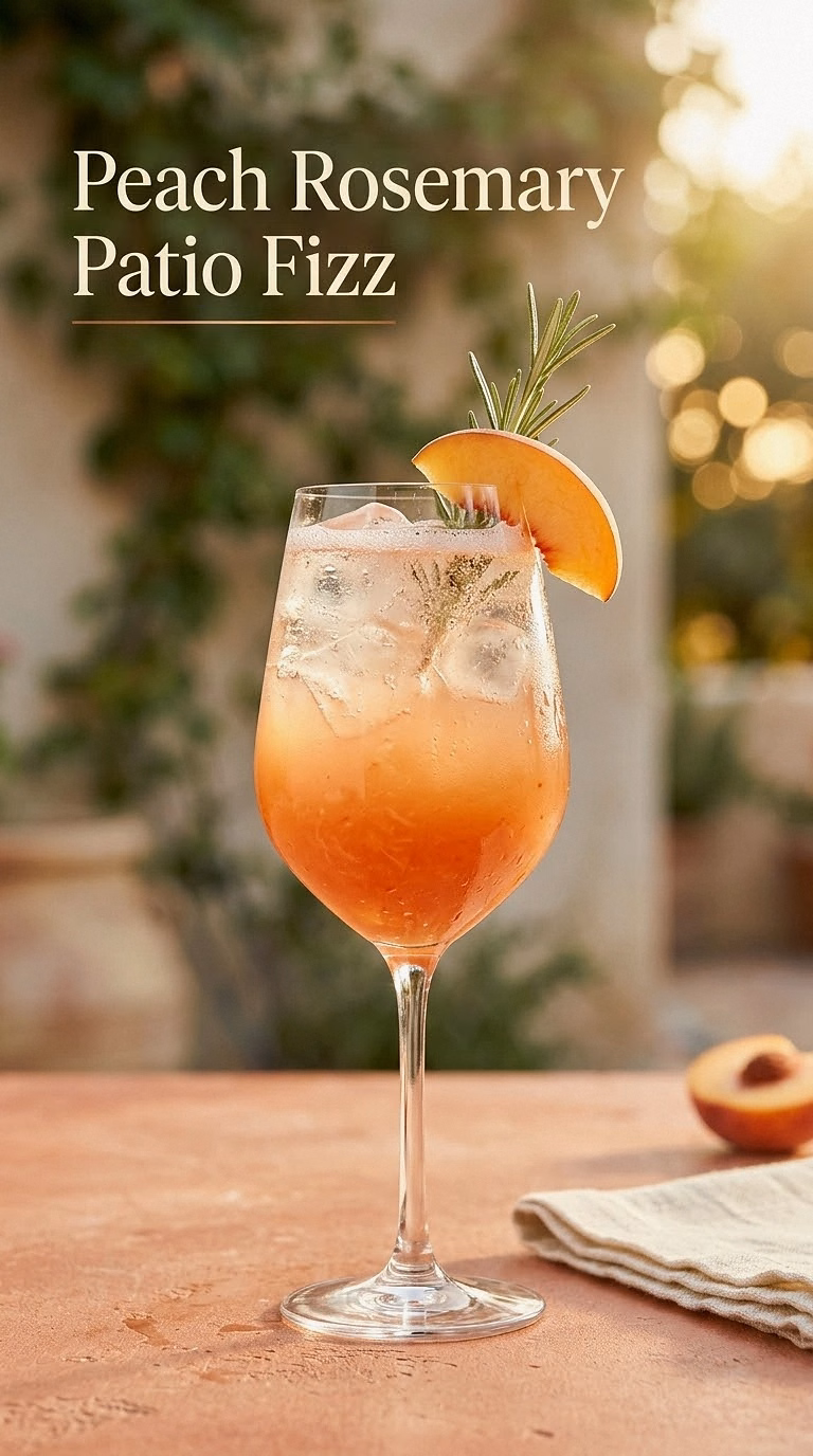 Peach Rosemary Patio Fizz