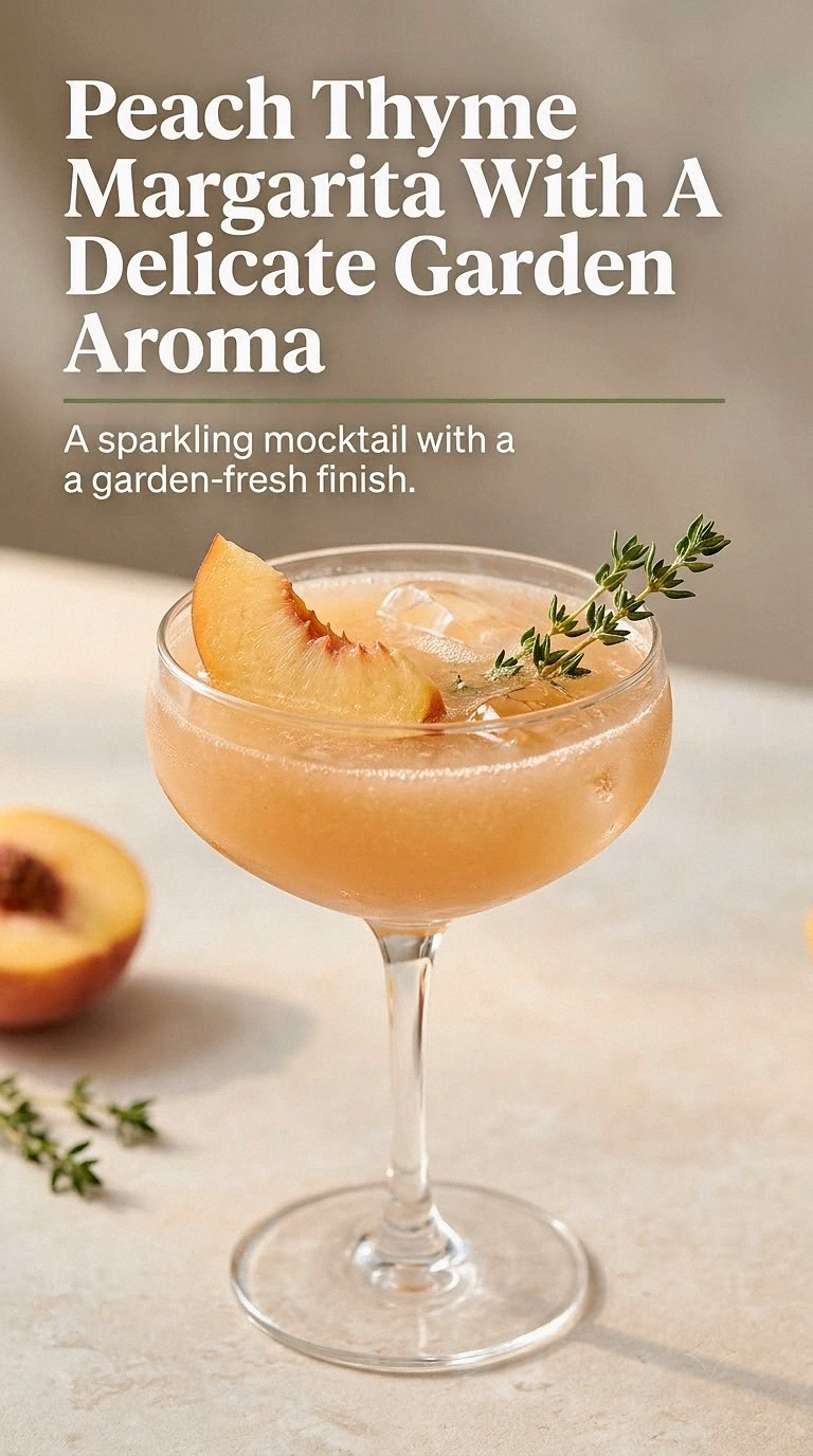 Peach Thyme Margarita With A Delicate Garden Aroma