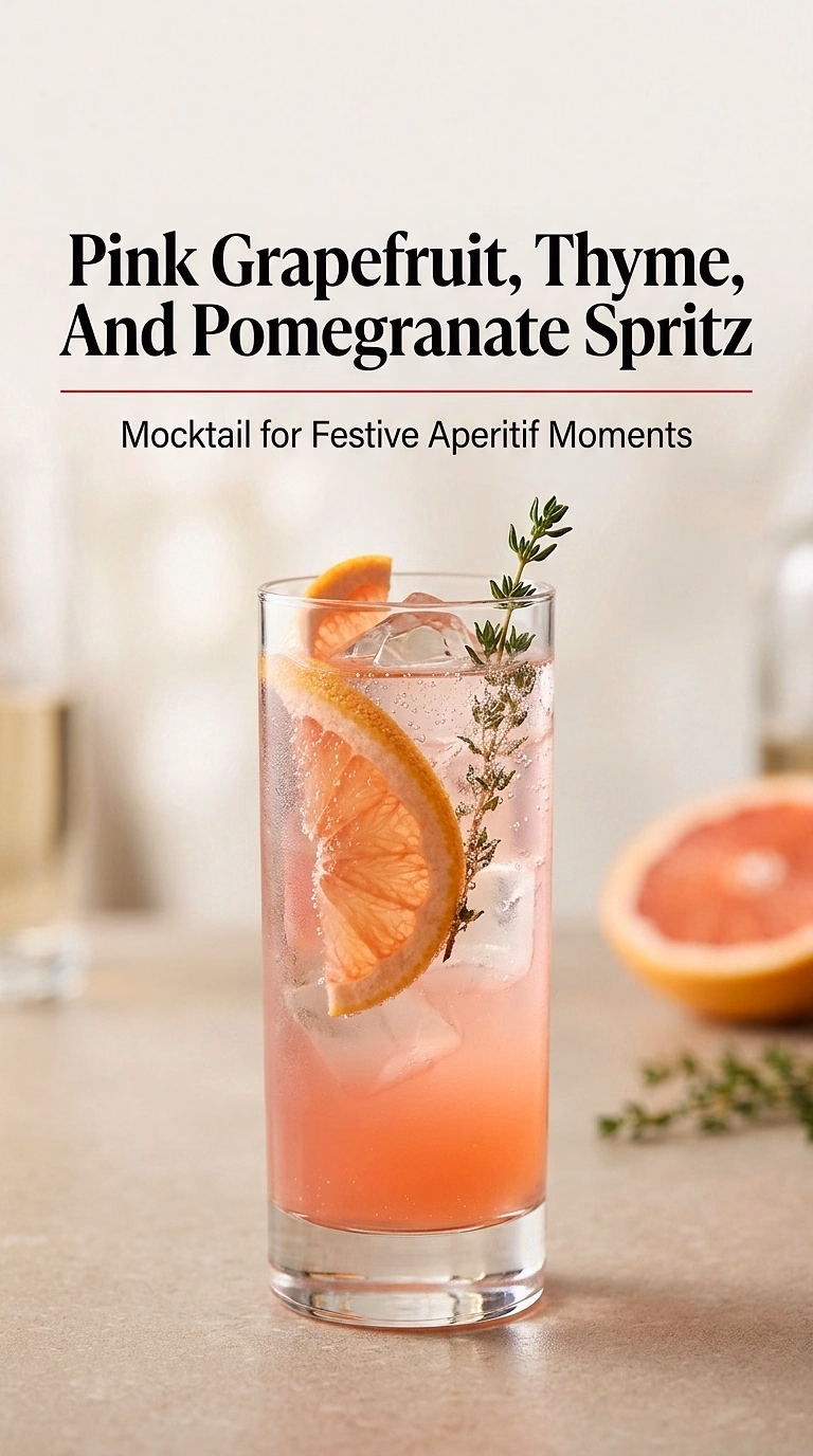Pink Grapefruit, Thyme, And Pomegranate Spritz