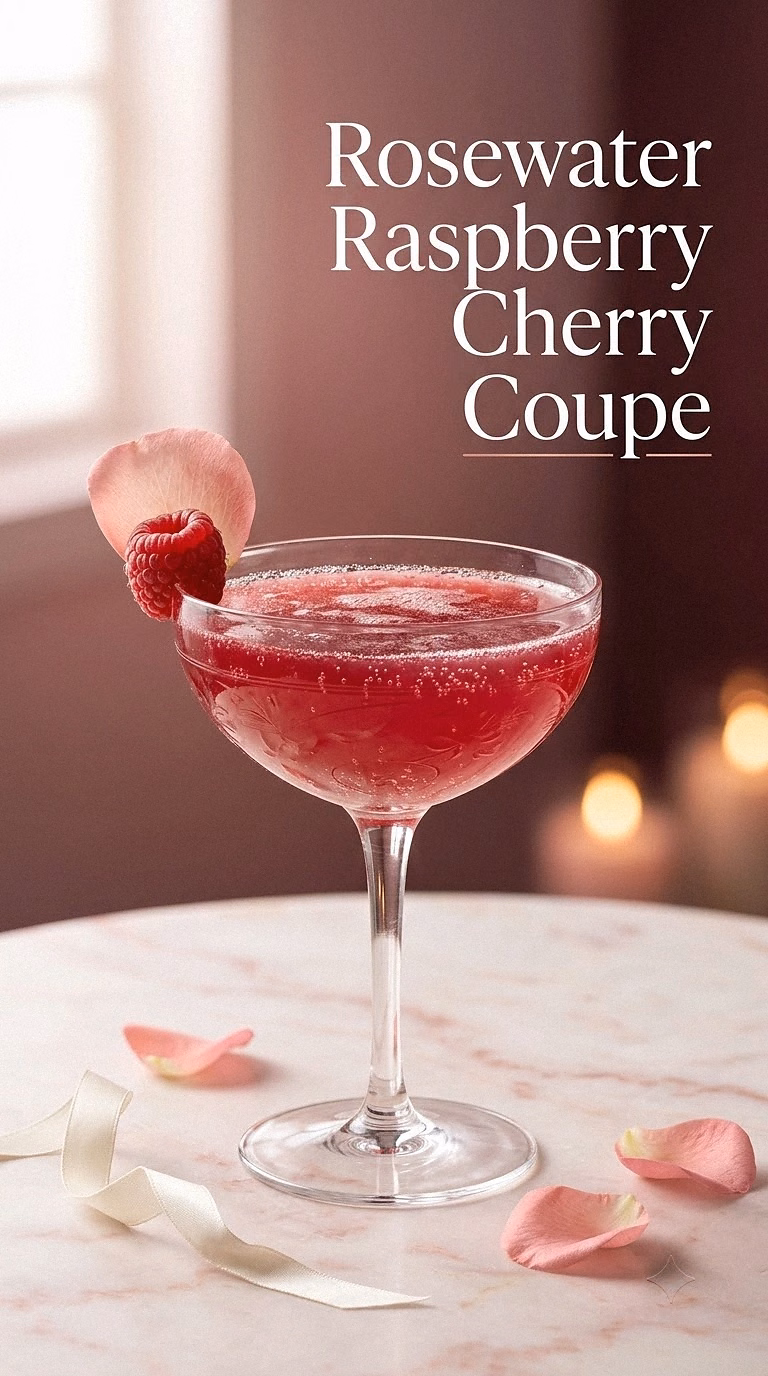 Rosewater Raspberry Cherry Coupe