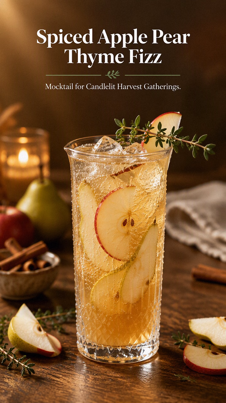 Spiced Apple Pear Thyme Fizz