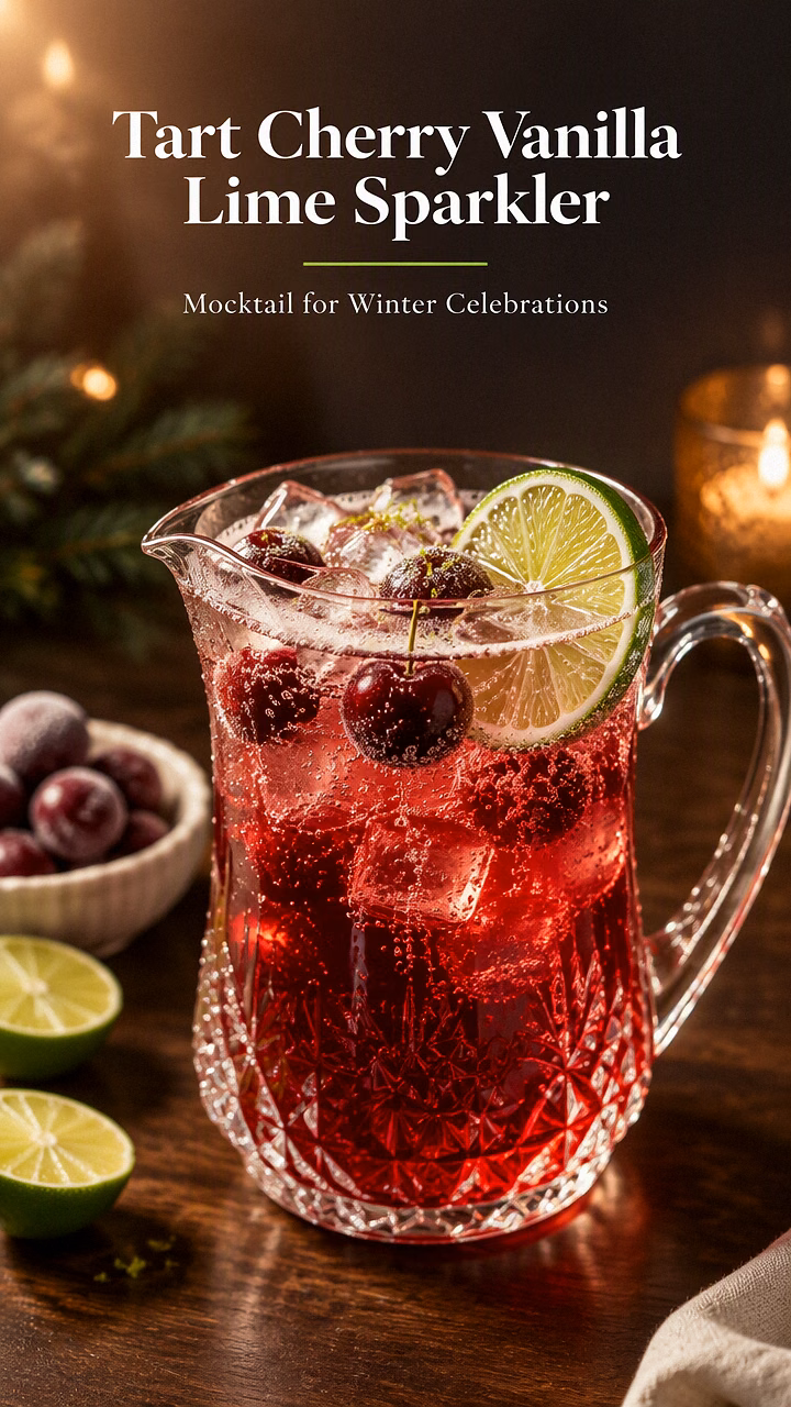 Tart Cherry Vanilla Lime Sparkler