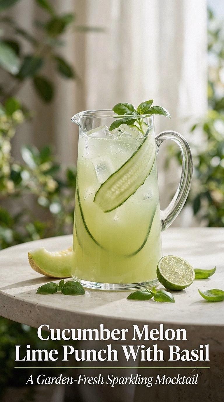 Cucumber Melon Lime Punch With Basil