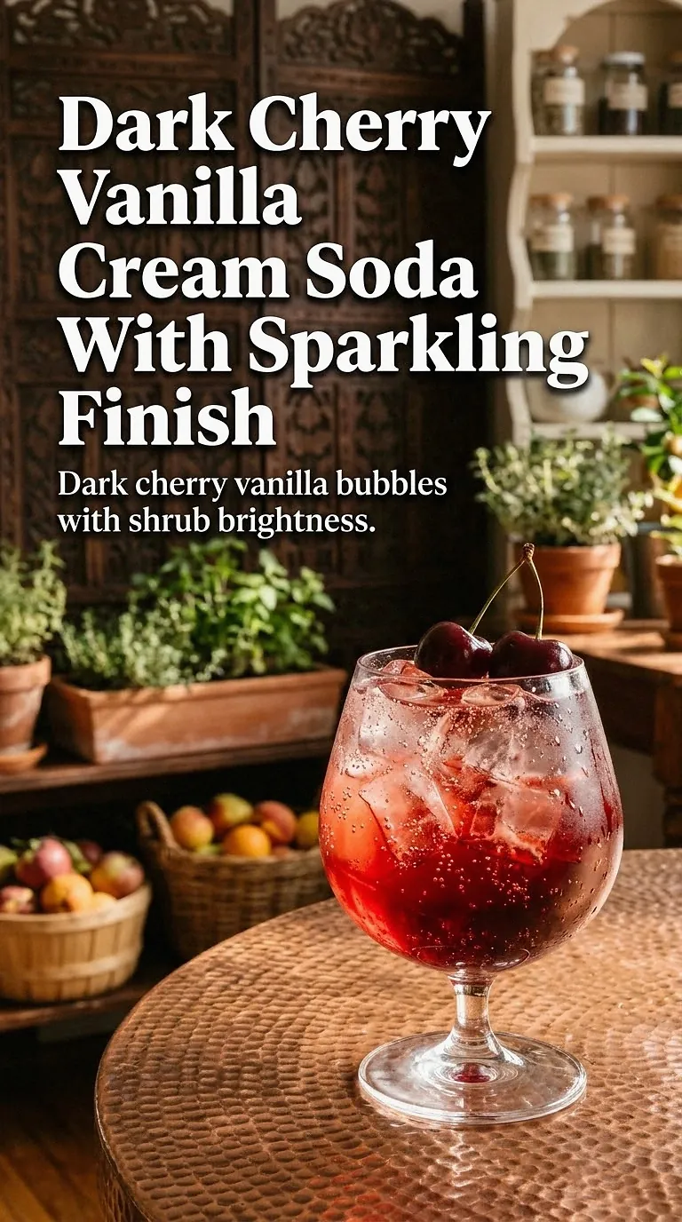 Dark Cherry Vanilla Cream Soda With Sparkling Finish
