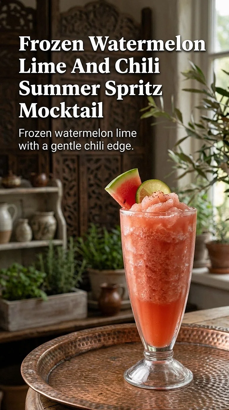 Frozen Watermelon Lime And Chili Summer Spritz Mocktail