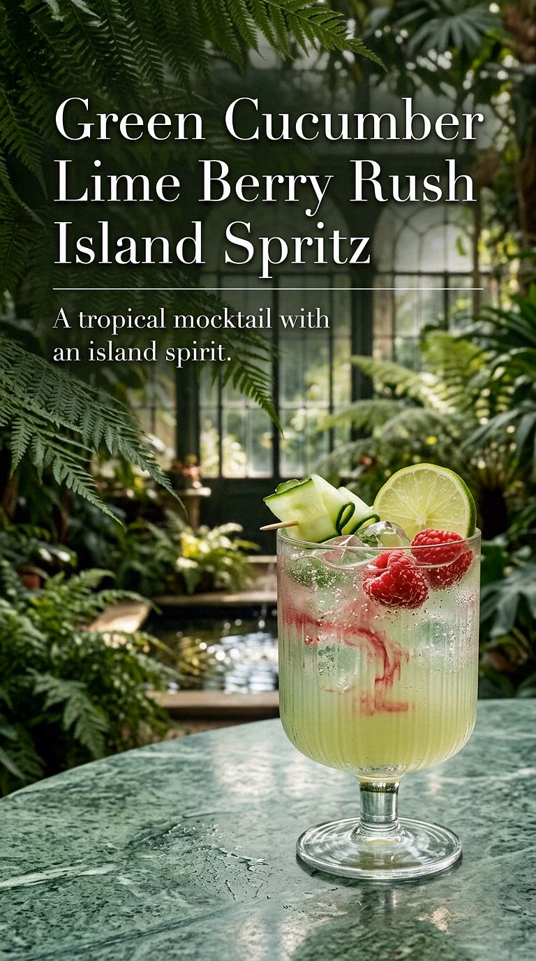 Green Cucumber Lime Berry Rush Island Spritz