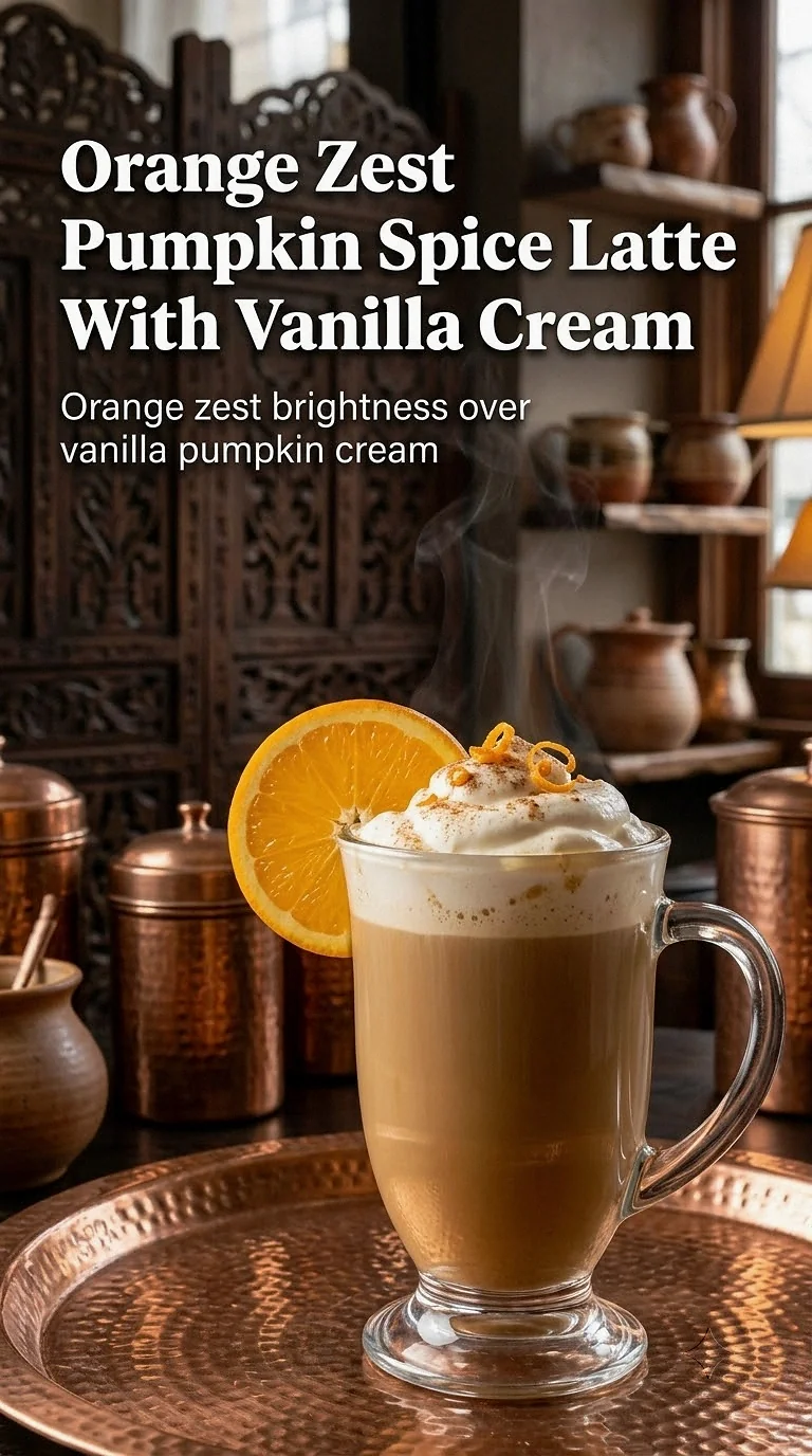 Orange Zest Pumpkin Spice Latte With Vanilla Cream