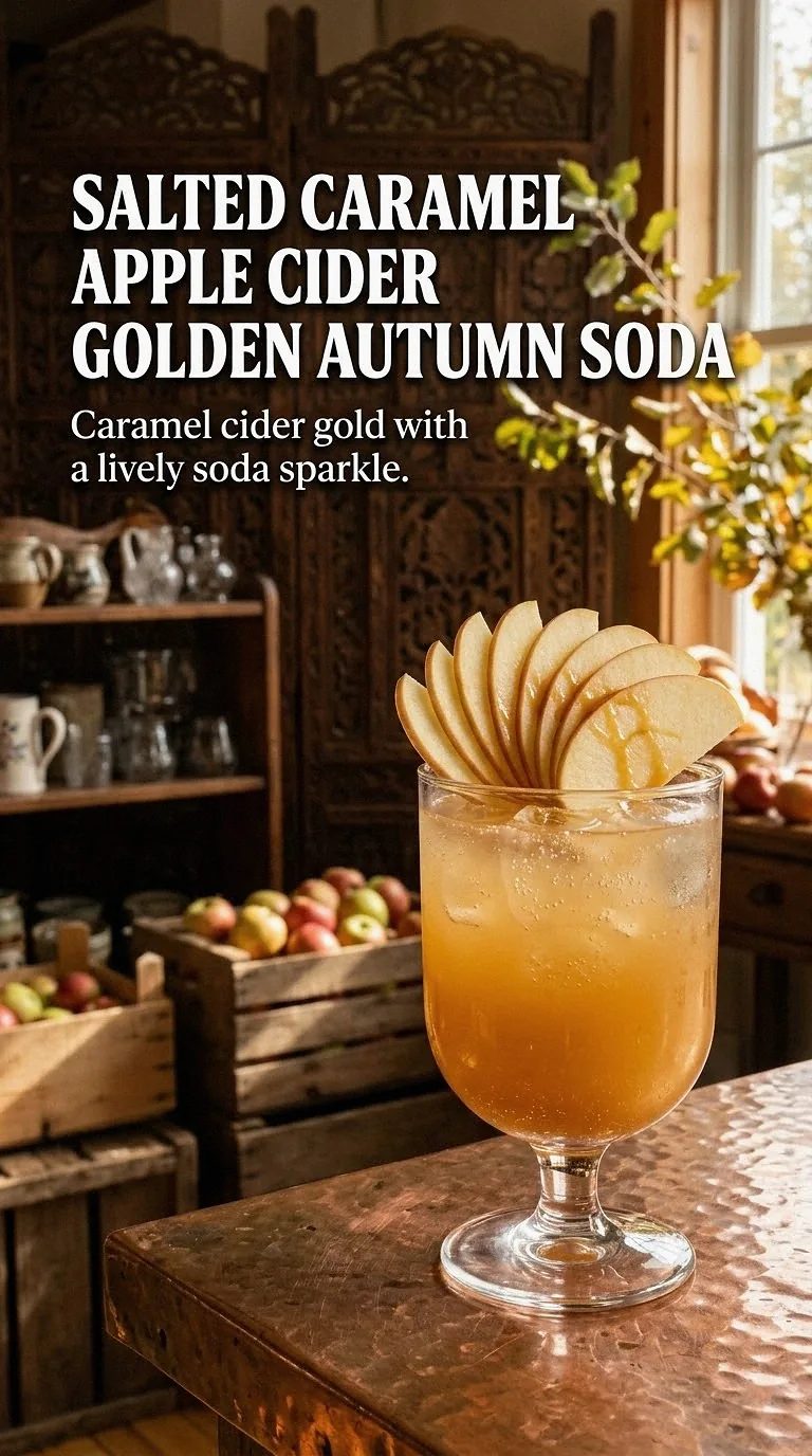 Salted Caramel Apple Cider Golden Autumn Soda