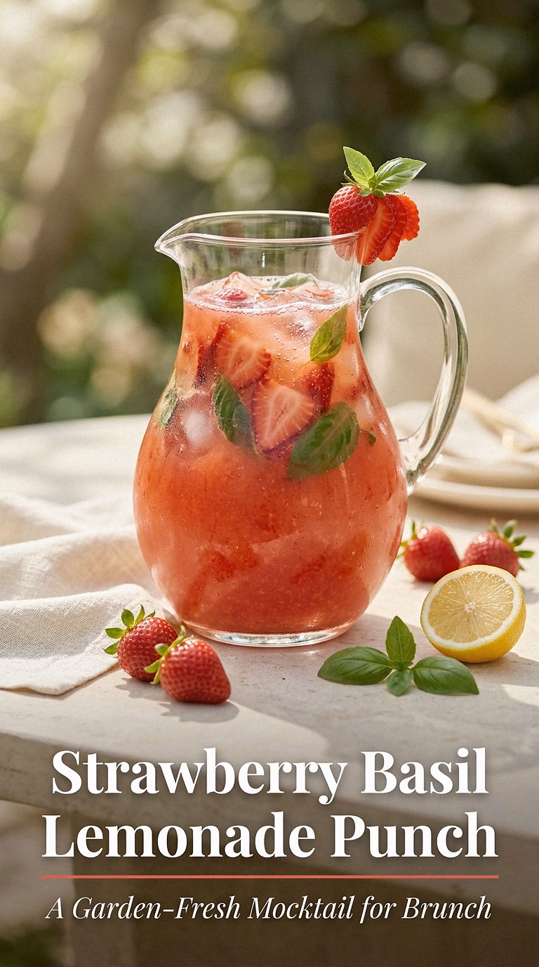 Strawberry Basil Lemonade Punch
