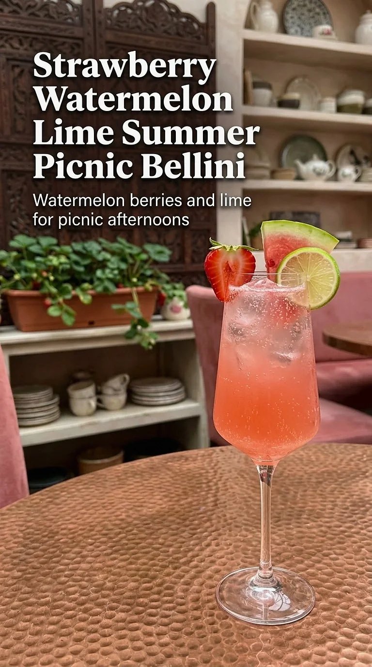 Strawberry Watermelon Lime Summer Picnic Bellini