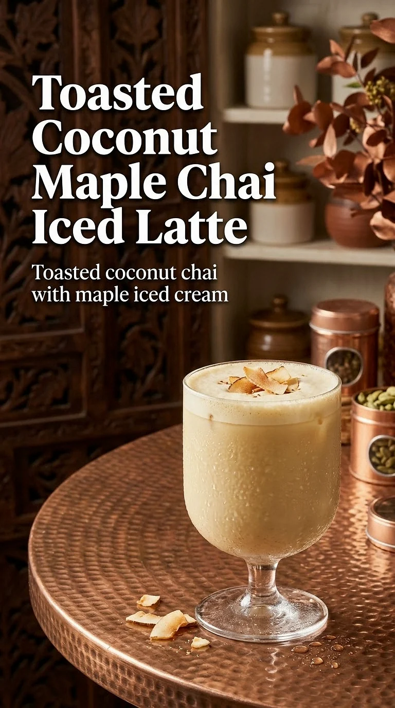 Toasted Coconut Maple Chai Iced Latte