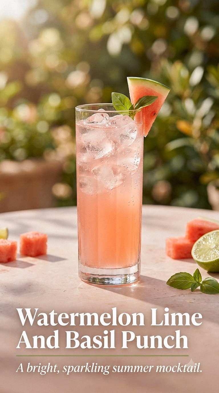 Watermelon Lime And Basil Punch