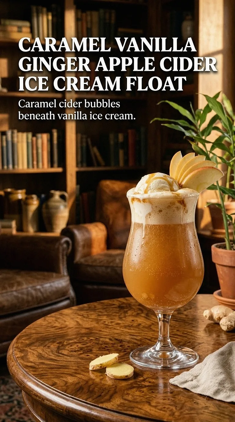 Caramel Vanilla Ginger Apple Cider Ice Cream Float