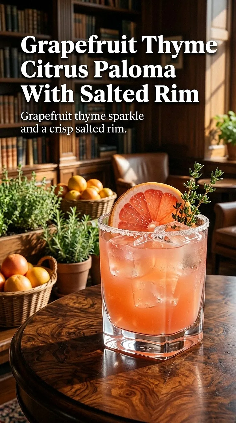 Grapefruit Thyme Citrus Paloma With Salted Rim