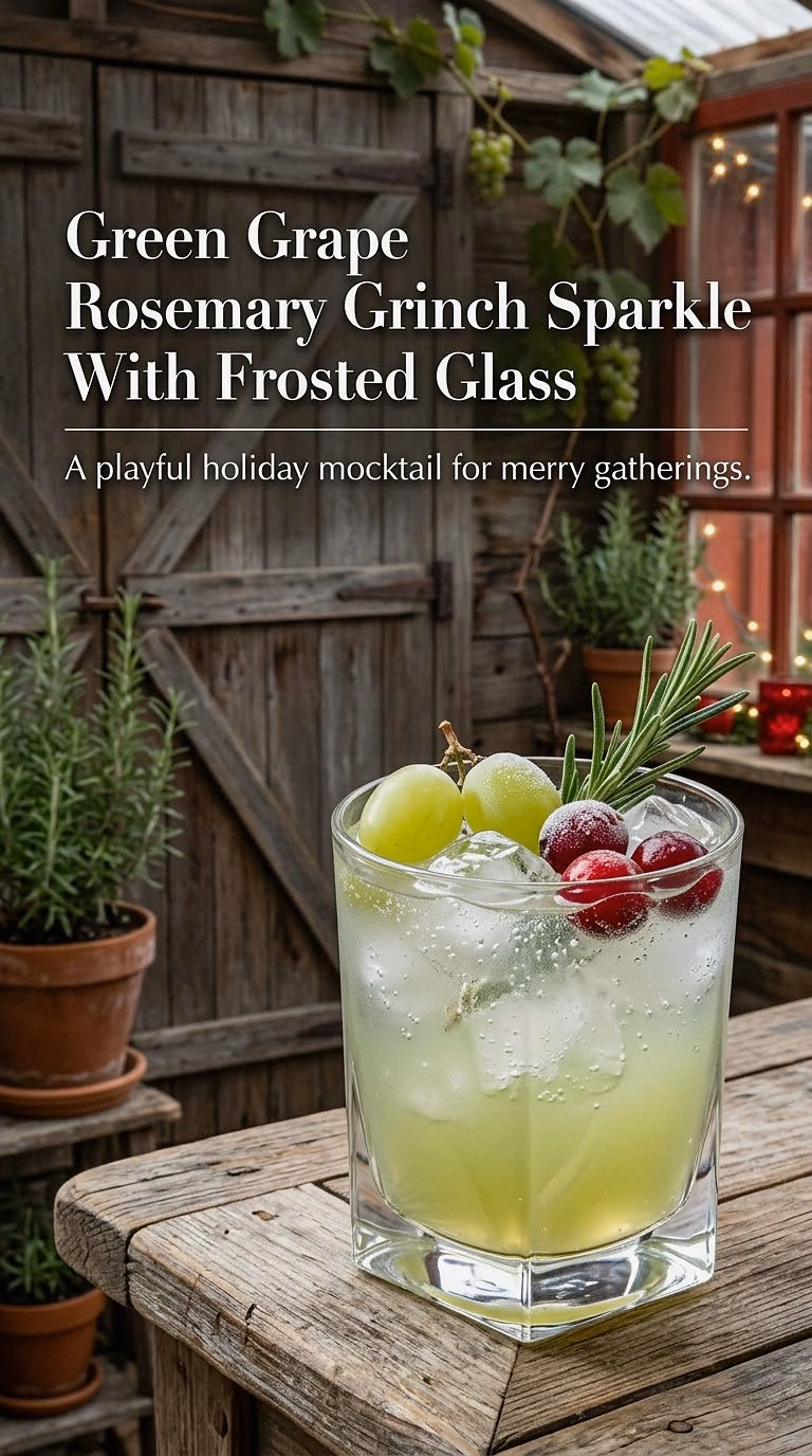 Green Grape Rosemary Grinch Sparkle With Frosted Glass