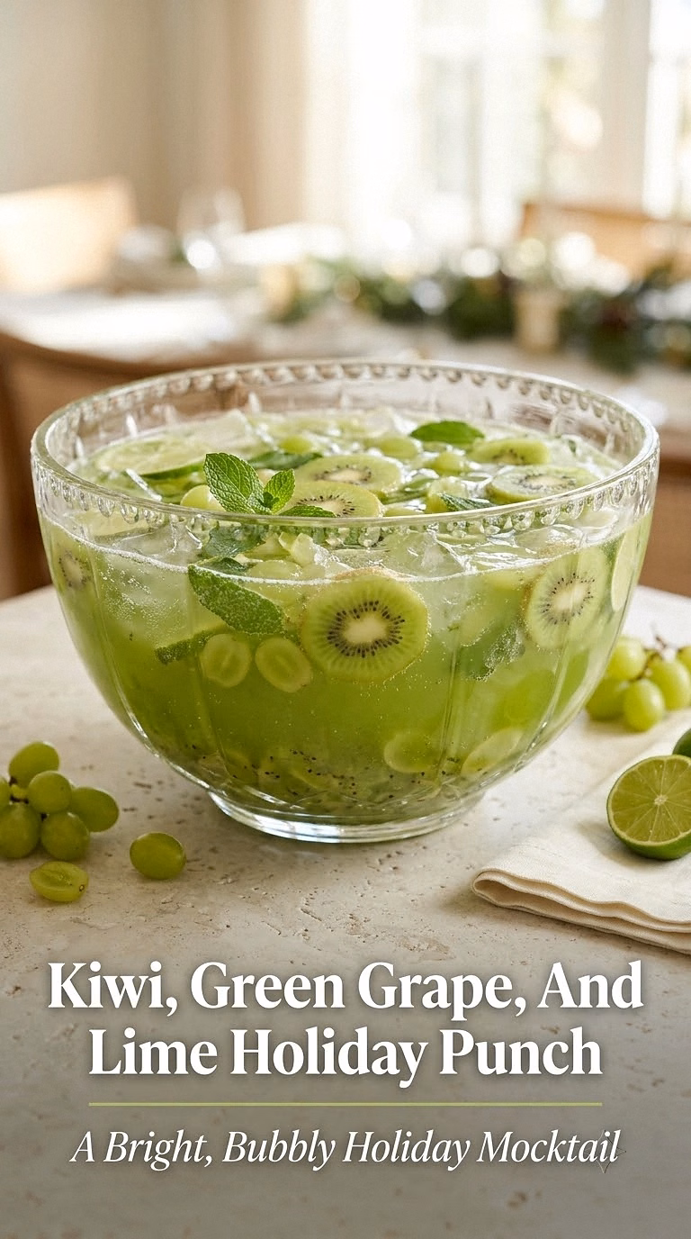 Kiwi, Green Grape, And Lime Holiday Punch