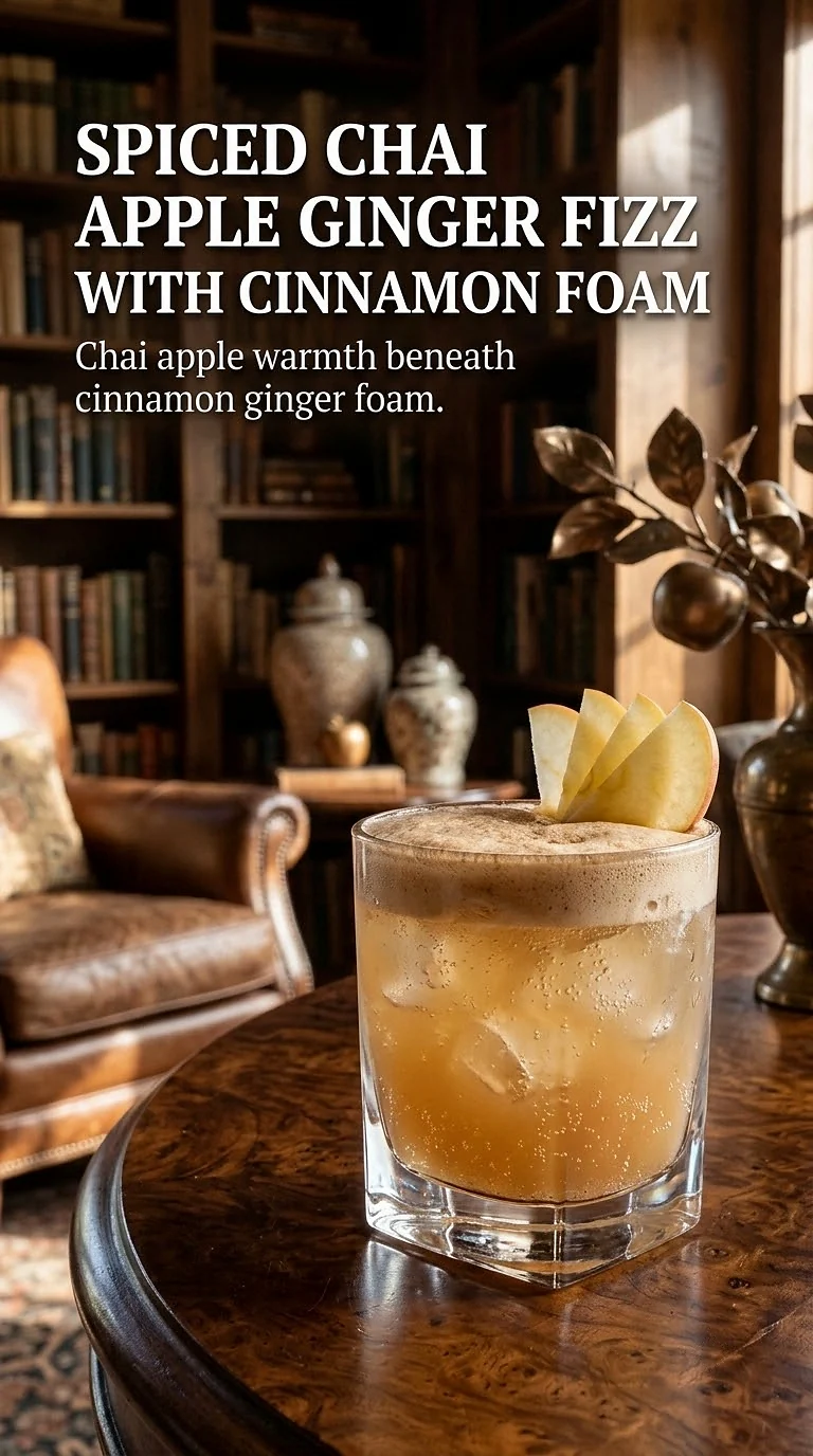 Spiced Chai Apple Ginger Fizz With Cinnamon Foam